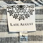 Late August  sz medium women's short bell sleeve hi low blouse striped grey white Photo 10