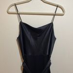 Alice + Olivia Harmon Cropped Belted Wide Leg Gaucho Satin Jumpsuit Black Size 2 Photo 8