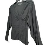 Lou Barok LBK Paris Blouse Womens S Silk Soie Coco Top Long Sleeve France Chic Black Photo 1