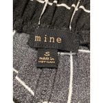 Mine Black Windowpane High Rise Drawstring Wide Leg Trousers Dress Pants Size S Photo 3