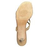 Vintage Ellen Tracy Heel Sandals Strappy Gold Metallic US 9 M Casual Formal 90s Photo 6