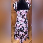 Lulus Wowing Wonder Black Floral Jacquard Smocked Tie-Strap Tiered Midi Dress Photo 12