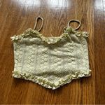 Ruffled yellow lace Crop Top Photo 2
