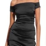 Betsy and Adam Black Satin Cocktail Dress Photo 0