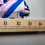 ZARA  NWT Geometric Print Palazzo Wide Leg Pants Large Blue Pink White Beach Photo 10