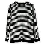Lands' End Lands’End Cardigan Women 100% Cotton Strips Sweater Size L Photo 1