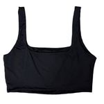 SheIn Square Neck Buttery Soft Fabric Black Cropped Top Photo 4