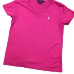 Ralph Lauren v-neck tee. Size Medium. Fushia Photo 9