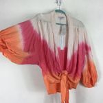 Young Fabulous and Broke NWT Carmen Ombre Tie Dye Tie Front Top Small Boho Beach Photo 11