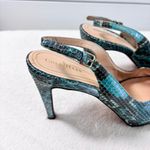 Cole Haan  Women's Peep‎ Toe Slingback Heels - Blue and Black Size 7.5 B Photo 3