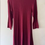 American Eagle  Soft & Sexy Wine Red Ribbed Long Sleeve Dress Photo 3