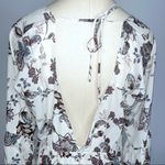 Olivaceous  White Purple Floral Babydoll High Low V Neck Blouse Medium NWT Photo 7