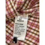 Woolrich  Womens Flannel Shirt Medium Pink Brown Cream Plaid Blouse Top Button Photo 5