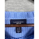 Lands' End  Drifter Cable Knit Sweater L/P Blue‎ 100% Cotton Womens Pullover Photo 1