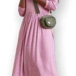 Anthropologie ’s Dolan Alissa Maxi Dress Pockets Soft Ribbed Cowl Neck Pink XS Photo 0