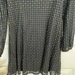 Lila Rose Lily Rose Skater Mini Dress Size L Black Gold Polka Dot Long Sleeve Smoc Photo 7