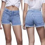 Good American  Porkchops Cuttoff Blue Striped Jean Shorts 3” Inseam Women’s 16 Photo 7