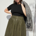 Anthropologie NWT Petite Ellene Faux Leather Skirt Sz MP Photo 0