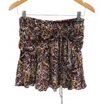 Free People  Womens Animal Print Boho Flowy Mini Skirt Brown Size 2 NWT‎ Photo 1