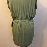 4. New York & Co Sleeveless Button Front Utility Shirt Dress Size Large Green Photo 9