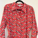 Veronica Beard Willamette Silk Button Down Paisley Belted Midi Dress 10 LIKE NEW Photo 10