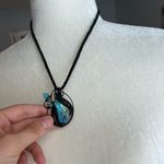 Labradorite ianiras artifacts black wire necklace Photo 3