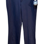 NYDJ Slim Trouser In Oxford Navy Size 6 Career Dress Pant Mid Rise Flat Front Photo 0
