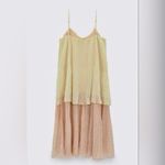 ZARA  NWT plisse double layered tiered silver Metallic thread pleated flowy dress Photo 2