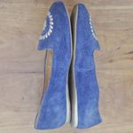 Jack Rogers  Rebecca Blue Suede Gold Embellished Flats Size 7M Photo 4