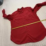Ralph Lauren Lauren  Red Button Up Long Sleeve Blouse Shirt XL Extra Large Cotton Photo 5