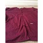 Landau Unisex Adult Snap Front Short Sleeve Scrub Top Size 3XL Burgundy Photo 2