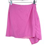 Showpo NEW  Kiandra Wrap Mini Skirt Womens Sz 10 Pink Knot Detail‎ Side Zip Lined Photo 1