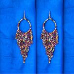 Colorful Beaded‎ Tassel Dangle Earrings Boho Elegant Trendy Ethnic Style Photo 2