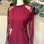 Bragging Rights Burgundy Lace Long Sleeve Skater Dress Red Size M Photo 3