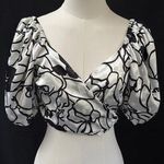 Women’s Ronny Kobo Black and Silver Wrap Cropped Top Sz 6 Photo 0