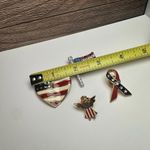 American Flag, Heart, Angel, Ribbon Lot Of 4 Brooch Pin For American Patriot Gold Photo 4