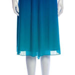 H by Halston SZ L Pleated Accents gradient blue Knee-Length Skirt Photo 0