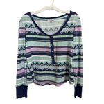 Victoria's Secret Victoria’s Secret Fair Isle Thermal Winter Pajama Set Size Small Waffle Henley Photo 1