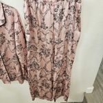 Gilligan & O''malley Luxe Light Pink Black Rose Satin Pajama Set Size L Size L Photo 2