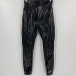 Spanx Faux Patent Leather Liquid Glossy Leggings Black High Rise Size Medium Photo 2