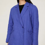 Madewell  Linen Blazer Jacket Blue One‎ Button Fair Trade Certified XXS Photo 0