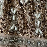 Mac Duggal  Cocktail Dress Heavily Beaded brown midi dress size 6 C6 Photo 6