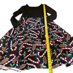 Christmas Candy Cane Midi Dress Fit and Flare across Cross Back Womens XL Black Photo 6