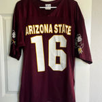 Vintage ARIZONA STATE UNIVERSITY FOOTBALL BURGANDY & WHITE JERSEY #16 Size L Size L Photo 0