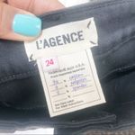 L'Agence L’ Agence Margot Skinny Black Cheetah Foil‎ Coated denim Jeans Size 24 NEW Photo 3