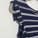 Ann Taylor  Navy and White Striped Sheath Dress Size 0 Navy Stripe Dress Photo 4