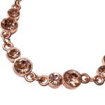 Paparazzi Round Discs Rhinestone Link Circle Tennis Bracelet Rose Gold New Photo 2