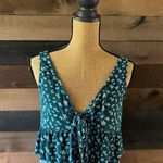 LA Hearts PacSun  Green & White Floral Cropped Tank Top Photo 0