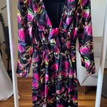 delfi collective lindsay floral dress size XS black purple pink green C1 Photo 4