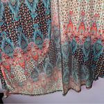 Liberty Love XL Cardigan High Low Tie Front Blue Red Boho Print Photo 5